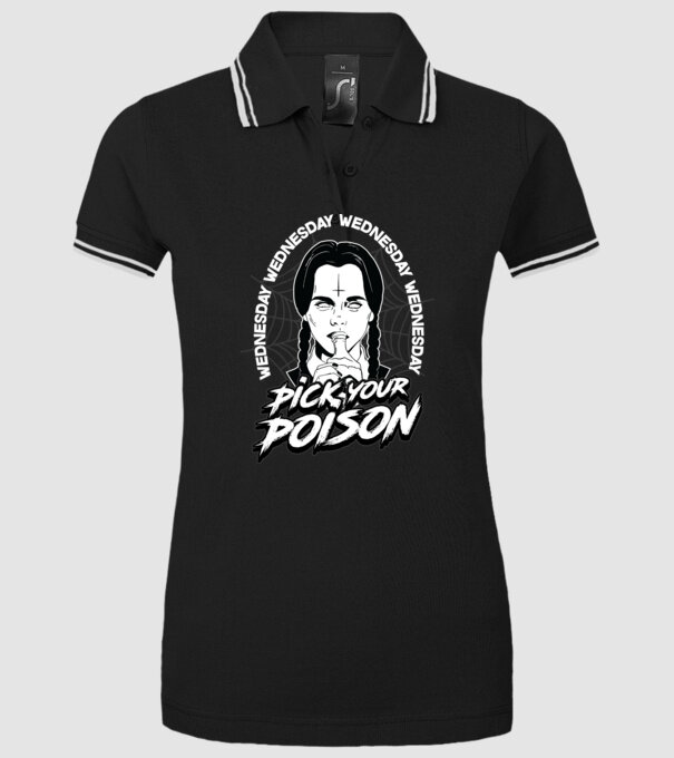 WEDNESDAY Pick your poison model negru pe tricou
