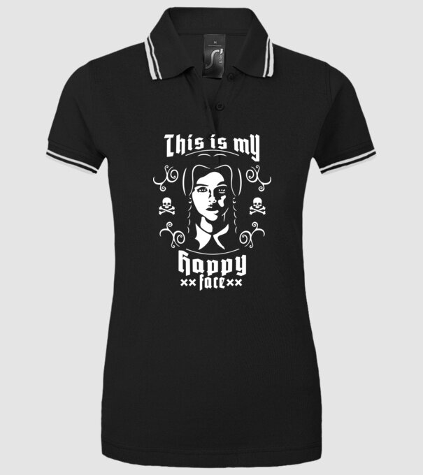 WEDNESDAY This is my happy face model negru pe tricou