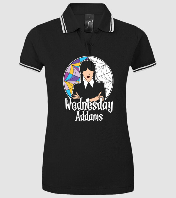 Wednesday Window colorful model negru pe tricou