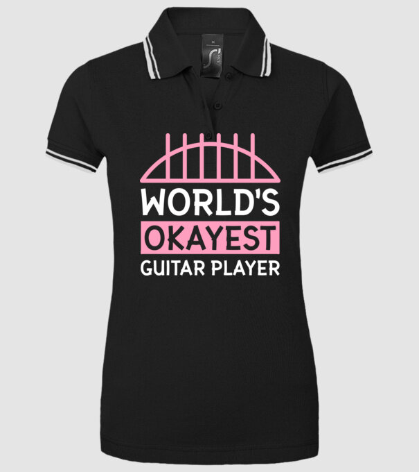 World's okayest guitar player model negru pe tricou