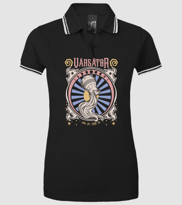 Zodiac Vintage VĂRSĂTOR model negru pe tricou