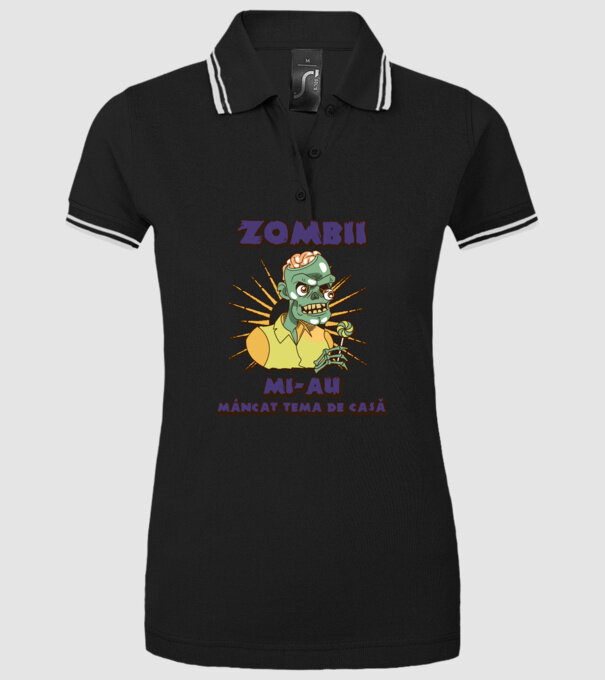 Zombii mi-au mâncat tema de casă model negru pe tricou