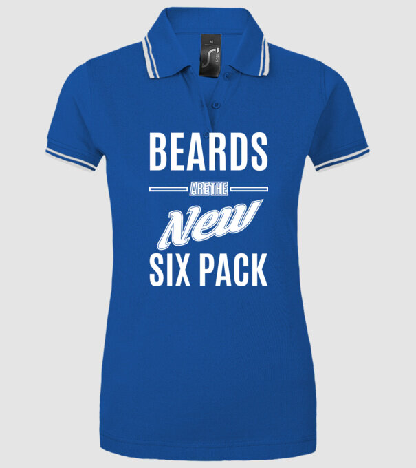Beards are the new six pack model albastru regal pe tricou