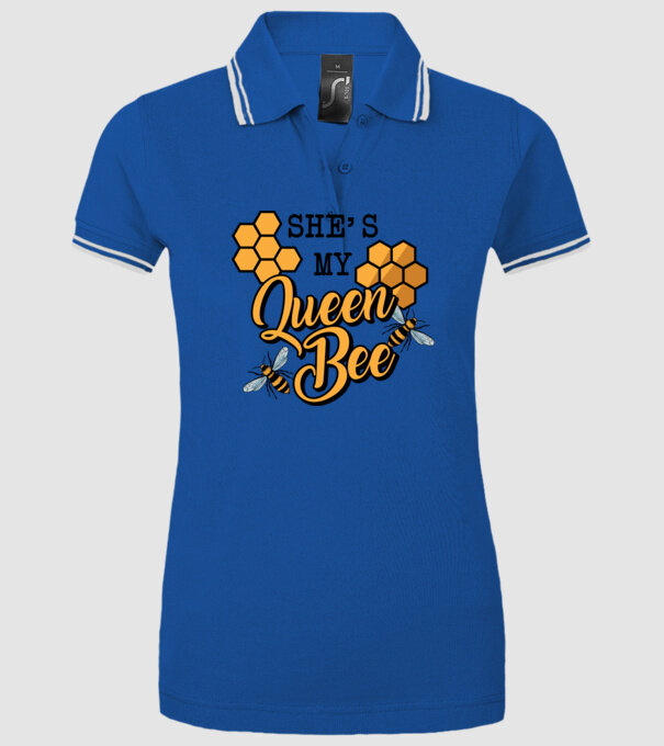 Queen Bee model albastru regal pe tricou
