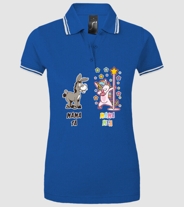 mama ta - mama mea model albastru regal pe tricou