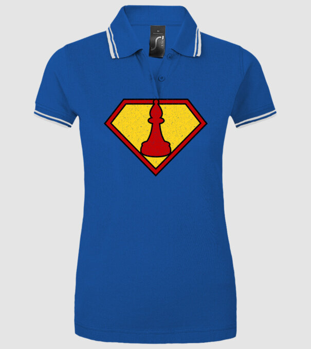 SuperChess alergător de șah model albastru regal pe tricou