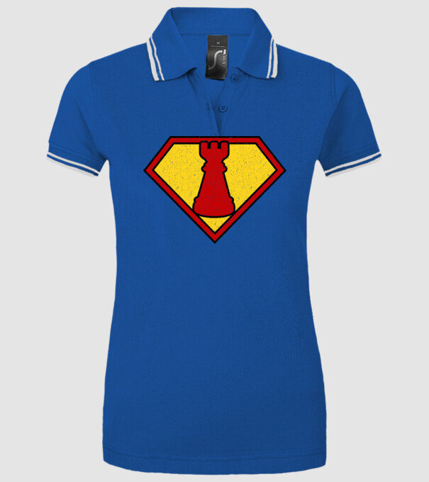 SuperChess turnul de sah model albastru regal pe tricou