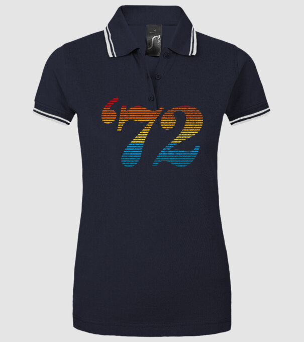 Retro Birthday 1972 model albastru închis pe tricou