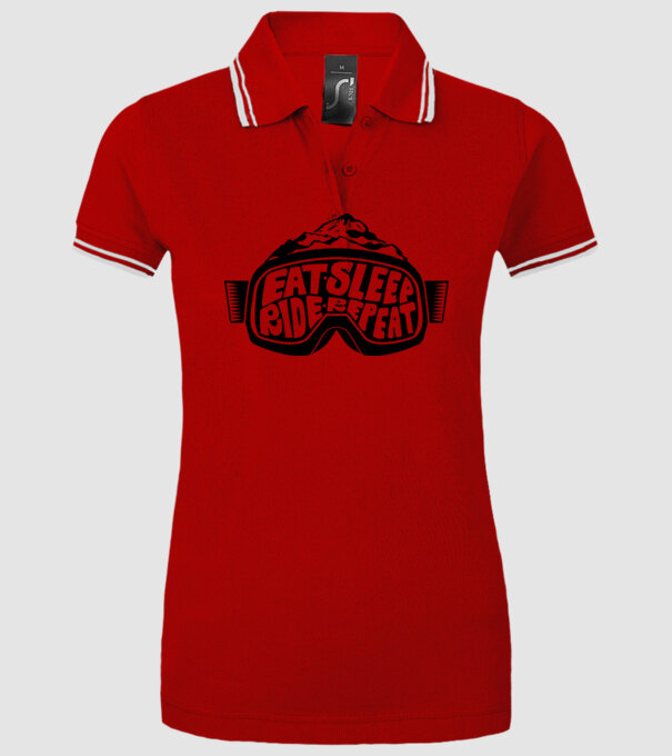 Eat sleep ride repeat model roșu pe tricou