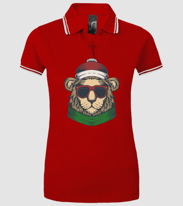 Leu Moș Crăciun model roșu pe tricou