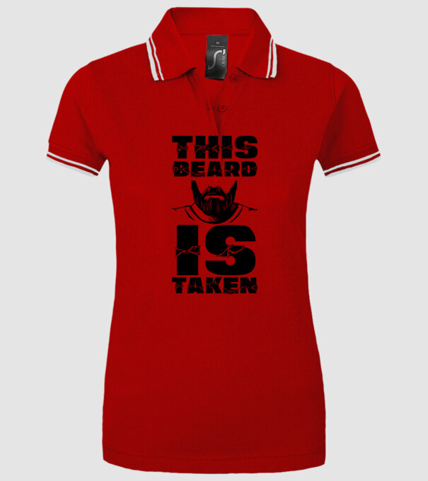 This beard is taken model roșu pe tricou