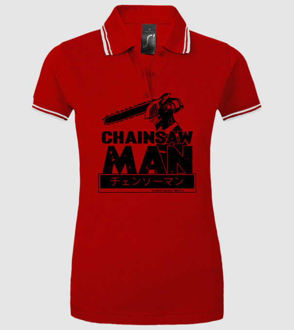 CSM - Chainsaw Man model roșu pe tricou