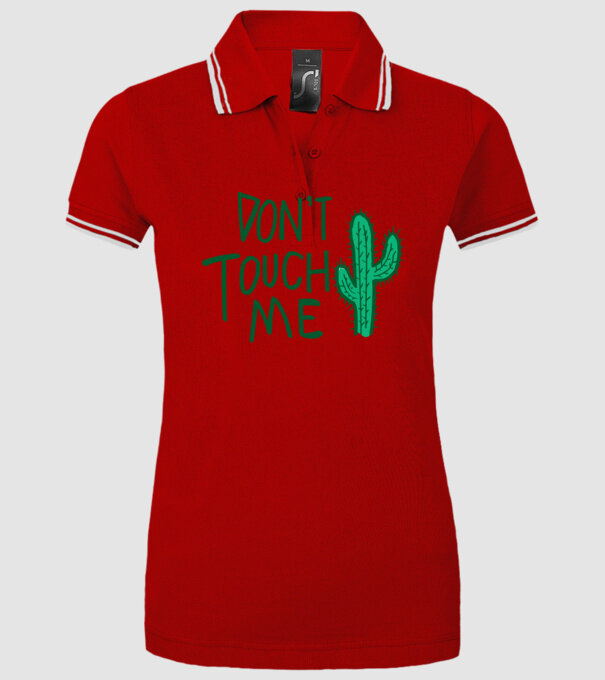 Dont touch me model roșu pe tricou