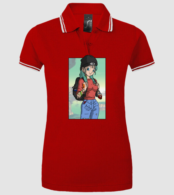 dragon ball bulma model roșu pe tricou
