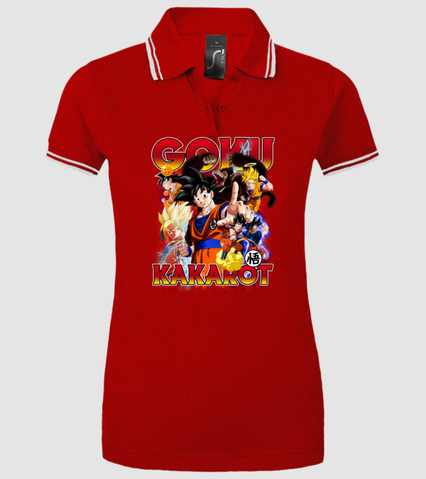 goku dragonball model roșu pe tricou
