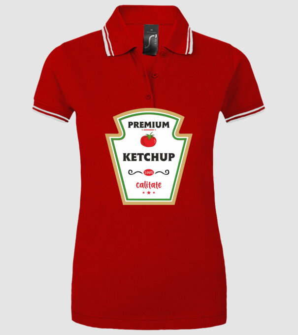 ketchup premium - calitate model roșu pe tricou