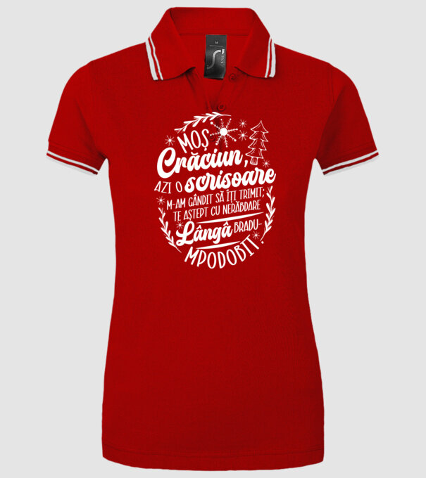 Moş Crăciun model roșu pe tricou
