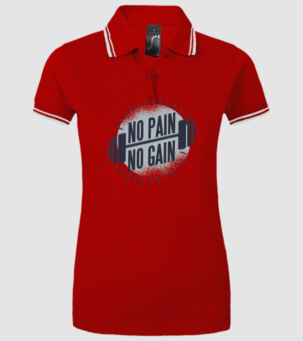 No pain no gain round model roșu pe tricou