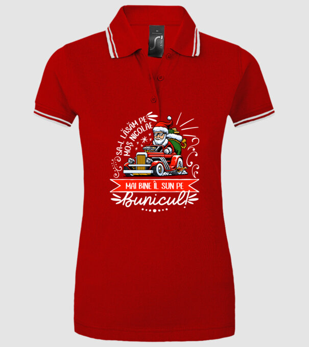 Să-l lăsăm pe Moș Nicolae, mai bine îl sun pe bunicul! model roșu pe tricou