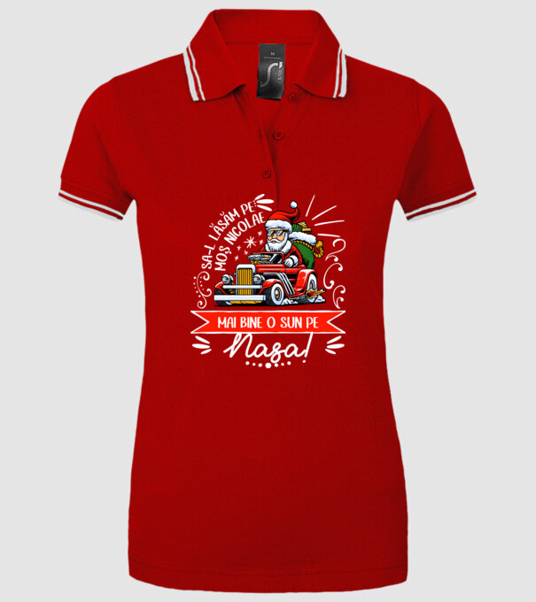 Să-l lăsăm pe Moș Nicolae, mai bine o sun pe nașa! model roșu pe tricou