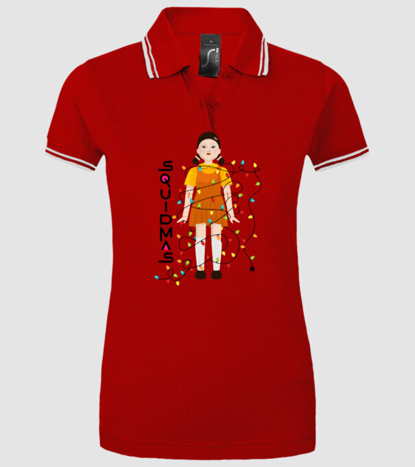 squidmas girl model roșu pe tricou