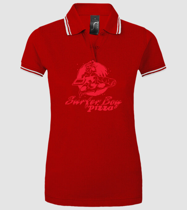 surfer boy pizza stranger things model roșu pe tricou