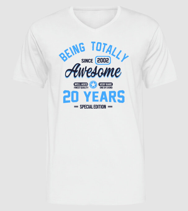 20 years of being totally awesome model alb pe tricou