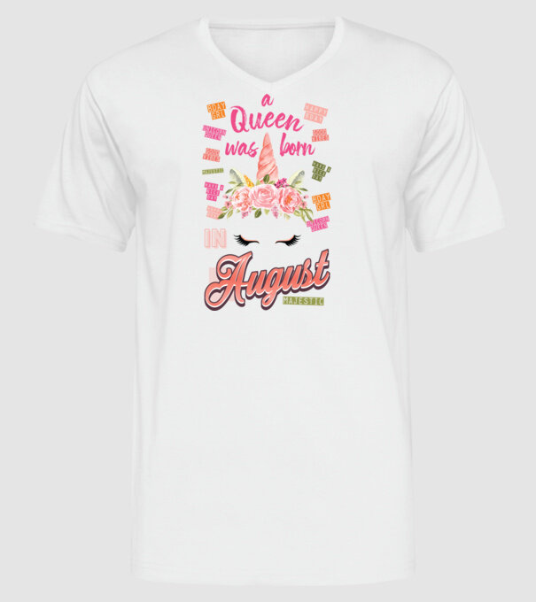 A queen was born in AUGUSZTUS model alb pe tricou