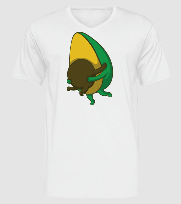 Avocado model alb pe tricou