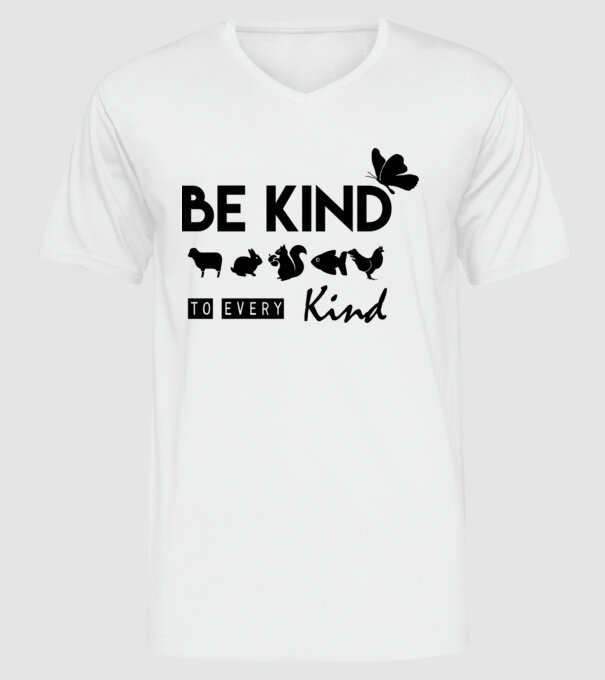Be kind to every kind model alb pe tricou