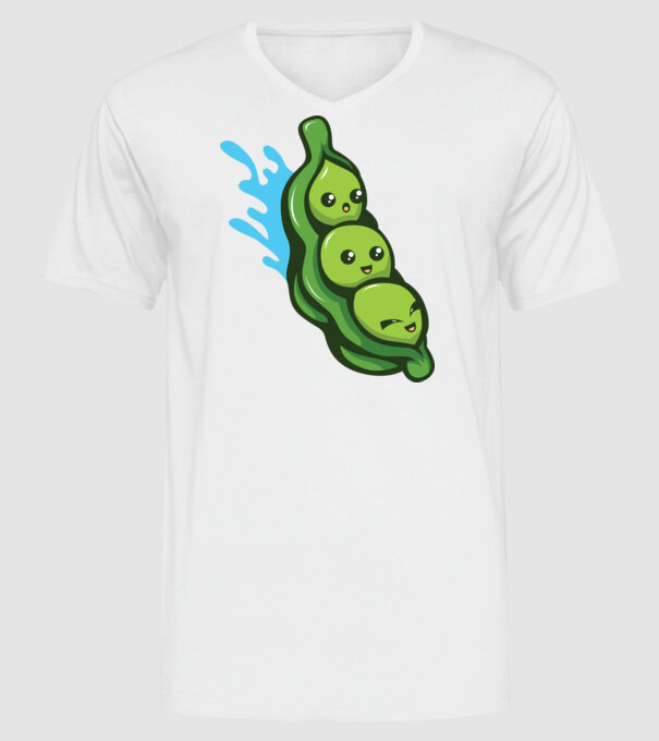 Mazăre model alb pe tricou