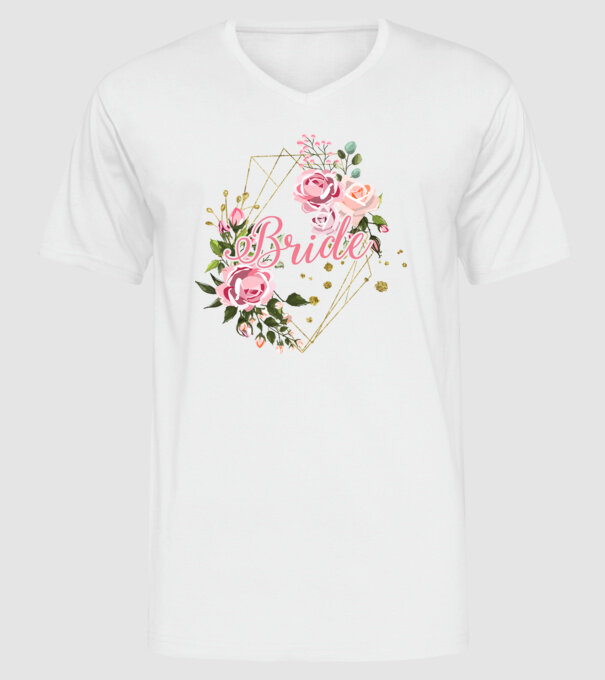 BRIDE roses floral model alb pe tricou