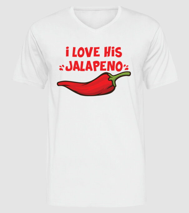 Couple JALAPENO model alb pe tricou
