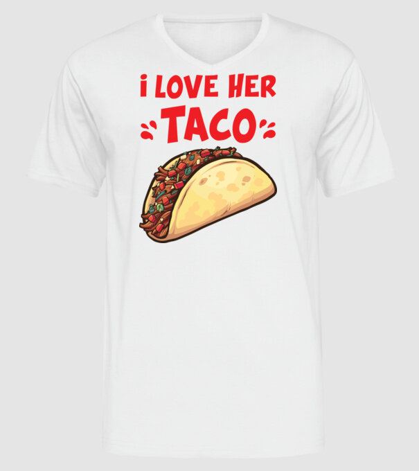 Couple TACO model alb pe tricou