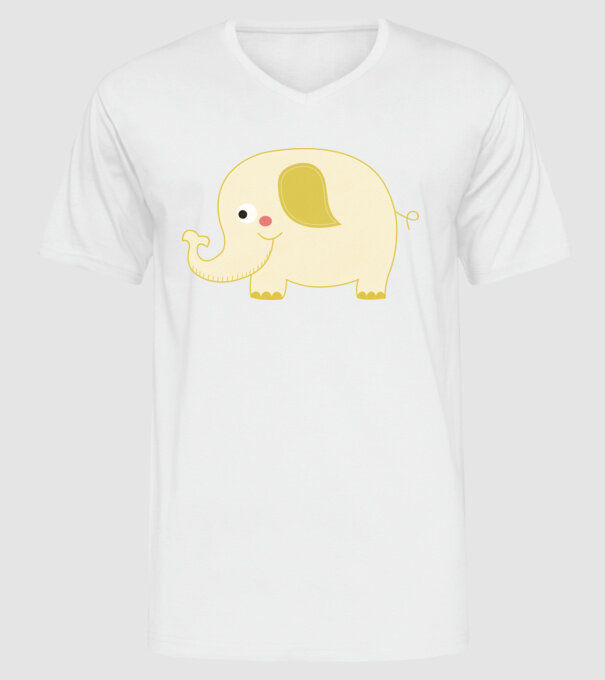 Cute elephant model alb pe tricou