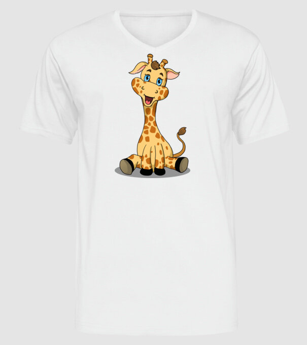 Cute giraffe model alb pe tricou
