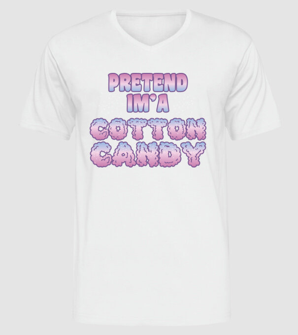 Vată de zahăr carnaval model alb pe tricou