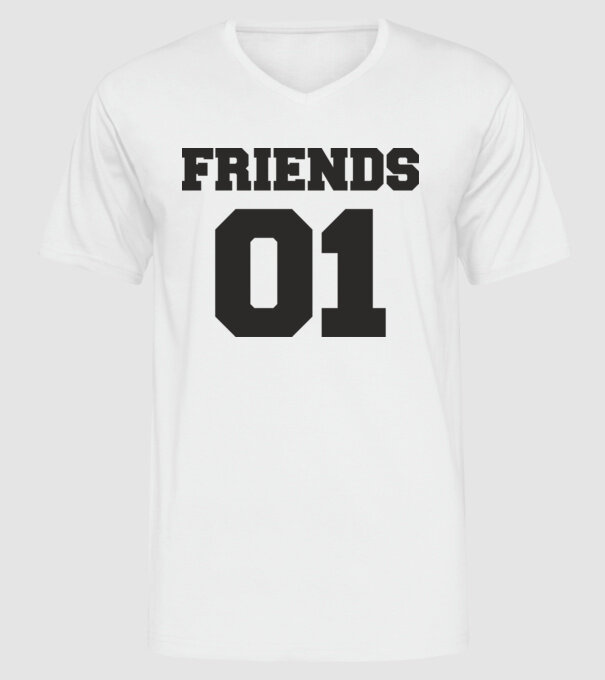 Friends 01 model alb pe tricou