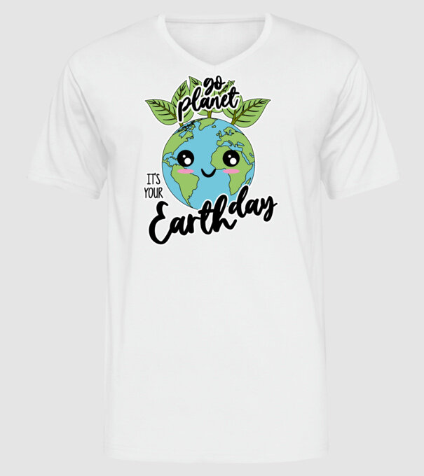 Go planet its your earth day model alb pe tricou