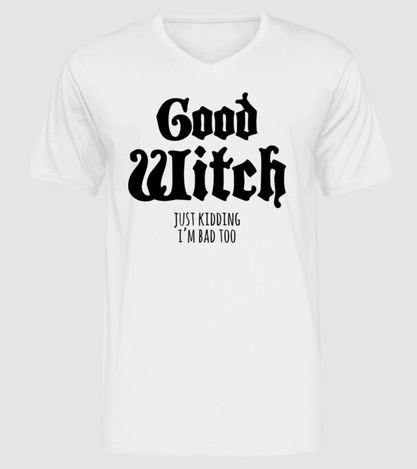 Good Witch tricou cuplu model alb pe tricou