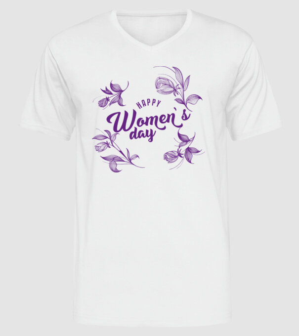 'Happy women''s day' model alb pe tricou