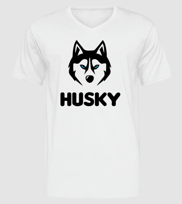 Husky băiat model alb pe tricou