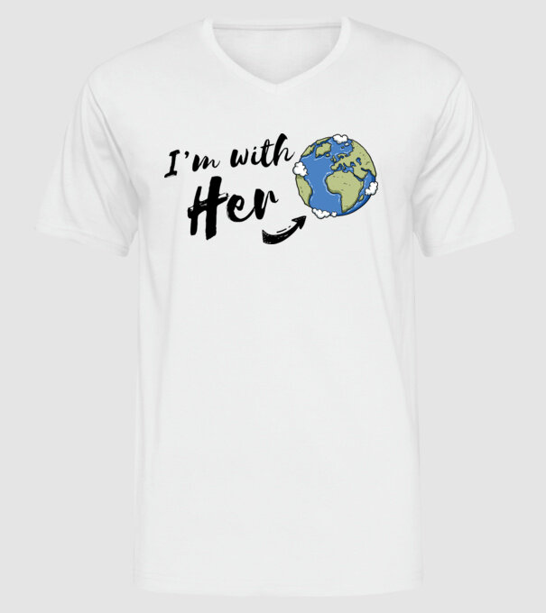 'i''m with her' model alb pe tricou