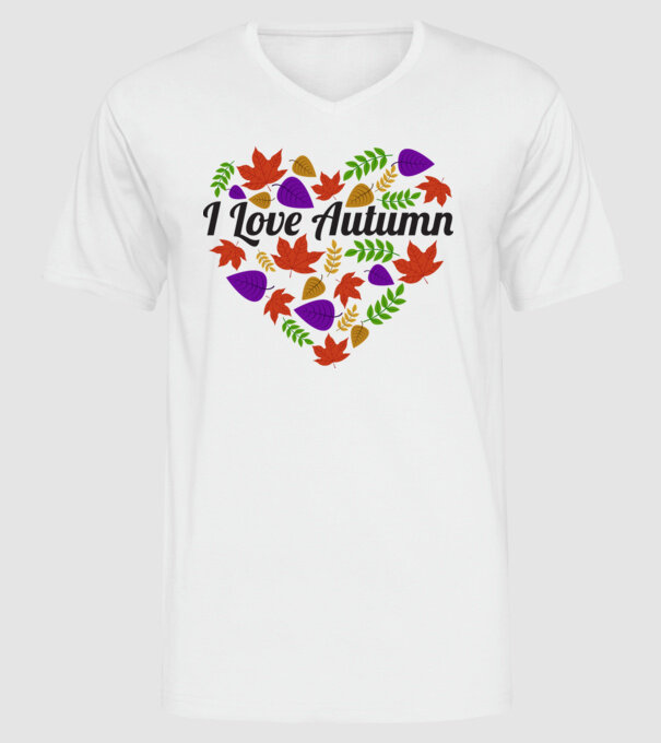 I love autumn model alb pe tricou