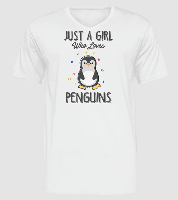 Just a girl who loves Penguins model alb pe tricou