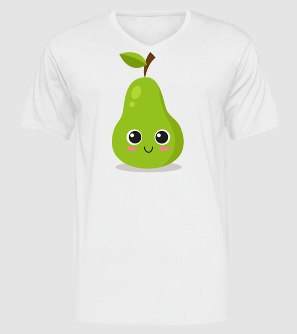 Pere model alb pe tricou