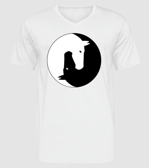 Lovas ying-yang model alb pe tricou