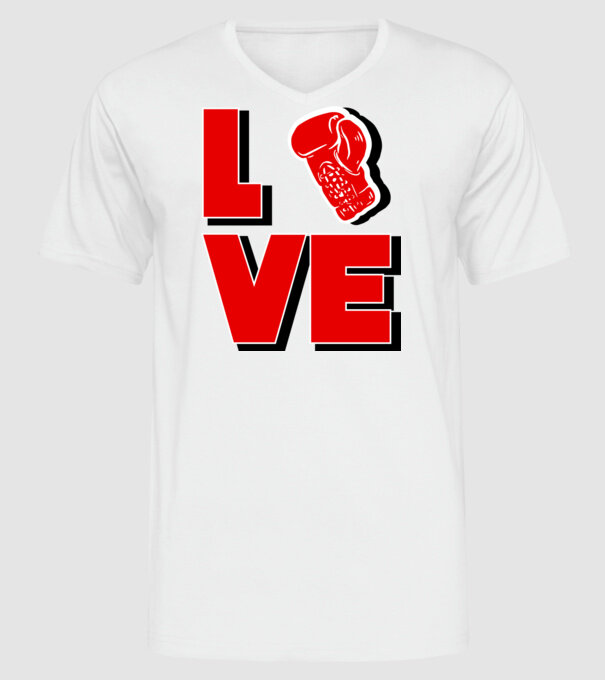LOVE BOX model alb pe tricou