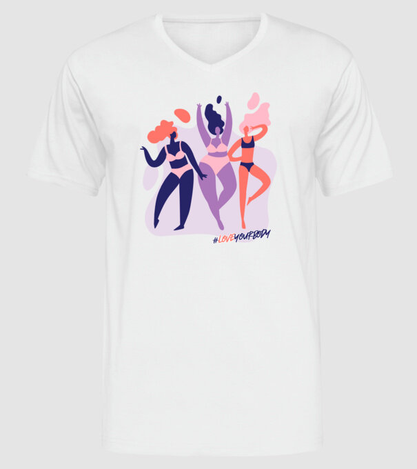 #loveyourbody model alb pe tricou