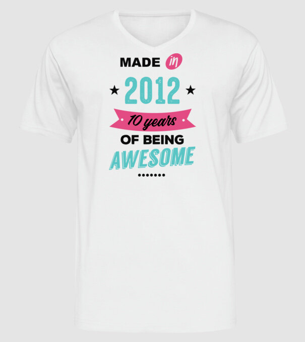 MADE in 2012 model alb pe tricou